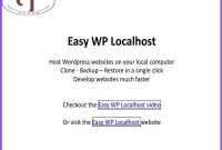 Easy Wp Localhost Information